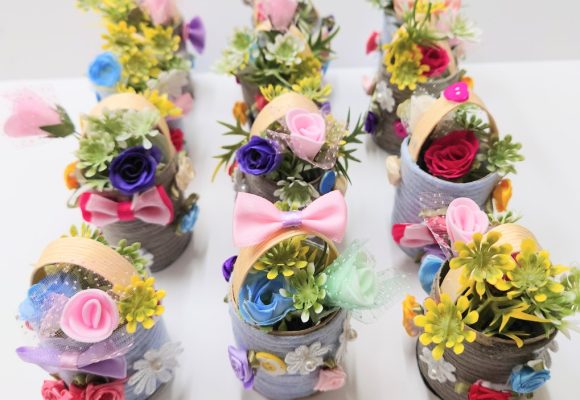 🌸春の花かごを作りました🌸（長丘）