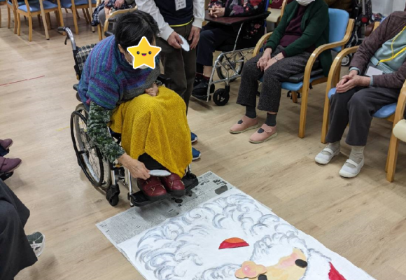 【長丘店】フライング福笑い🎅サンタバージョン🎅