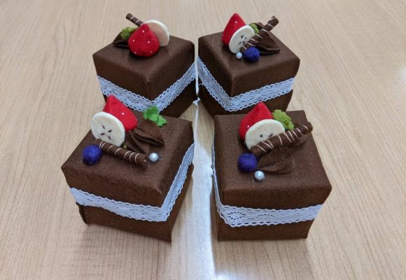 【長丘】チョコレートケーキの小物入れ🍫