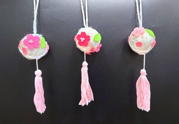 【長丘】製作🌸桜の吊るし飾り🌸