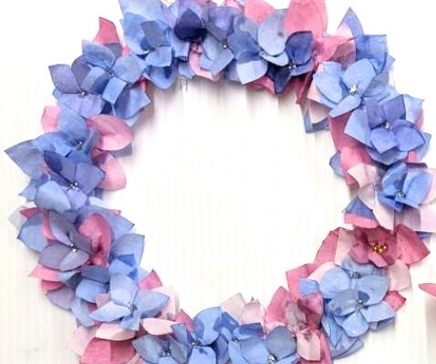 【長丘】製作🐌あじさいリース